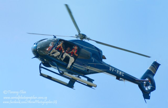 Tommy Chia on EC120 helicopter