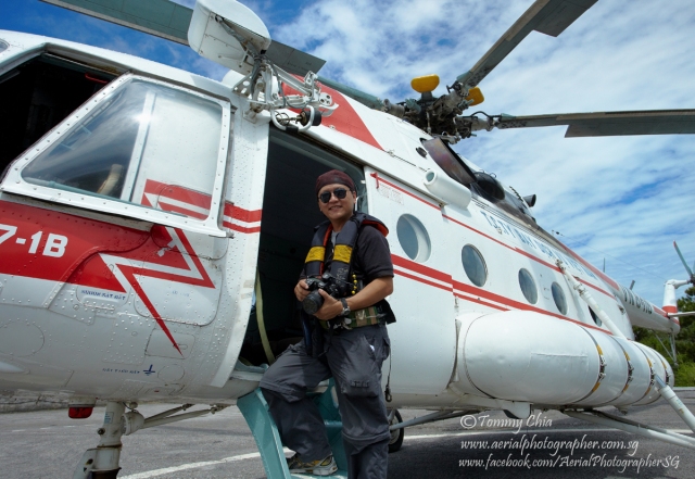 Stand at the door of MI17 helicopter in Vietnam.